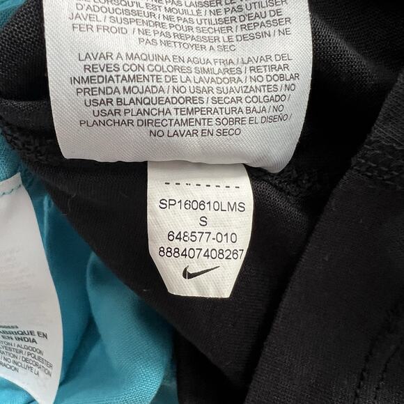 2 Nike Women Dri-Fit Blue Black Spell Out Swish Logo Athletic Tank Top Lot S - Picture 6 of 9